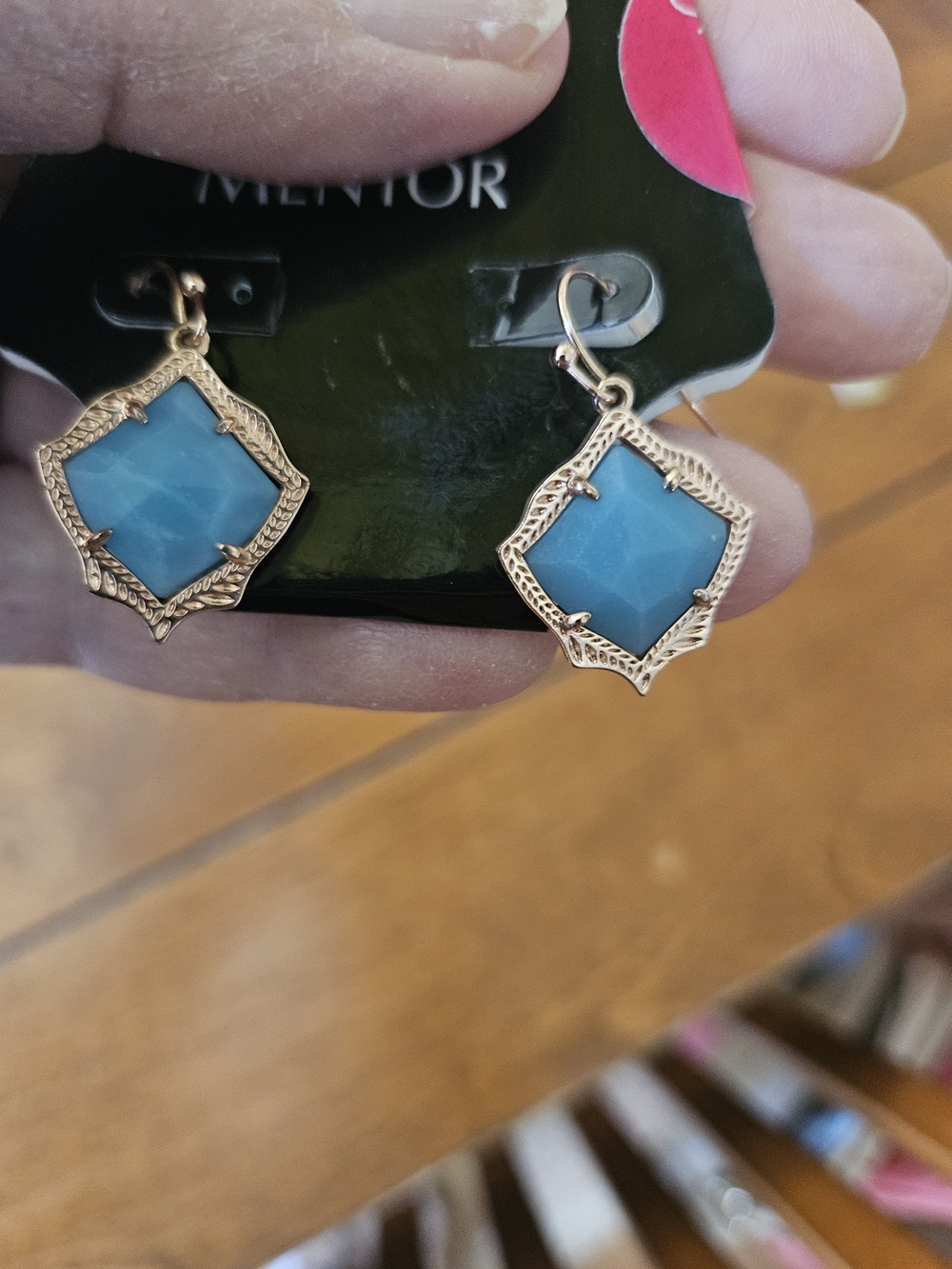 Kendra Scott Kristin Rose Gold Teal Earrings